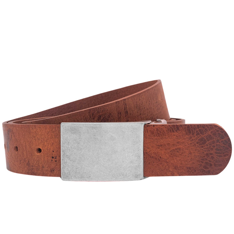 Ledergürtel Herren in Braun - Jeansgürtel aus Leder Braun - Herrengürtel für Jeans - Herren Gürtel kürzbar - echtes Leder