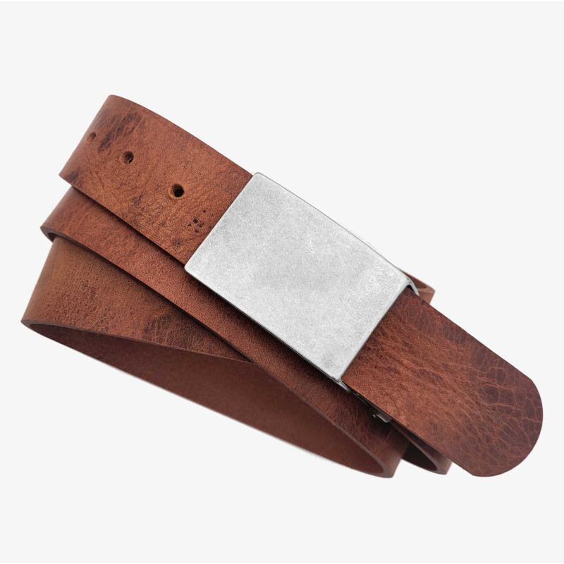 Ledergürtel Herren in Braun - Jeansgürtel aus Leder Braun - Herrengürtel für Jeans - Herren Gürtel kürzbar - echtes Leder