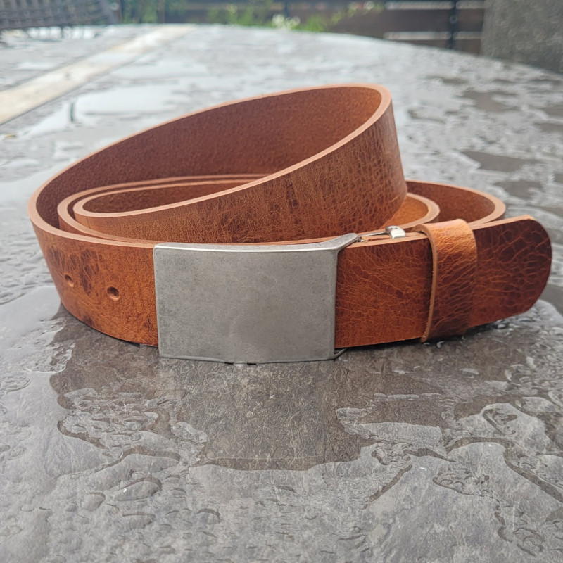 Ledergürtel Herren in Braun - Jeansgürtel aus Leder Braun - Herrengürtel für Jeans - Herren Gürtel kürzbar - echtes Leder