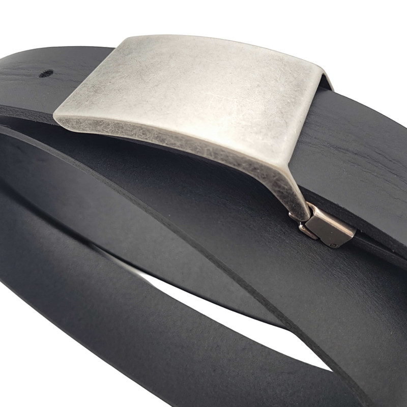 Herren Gürtel Schwarz - Jeansgürtel Schwarz - Herrengürtel kürzbar - Ledergürtel Herren Schwarz