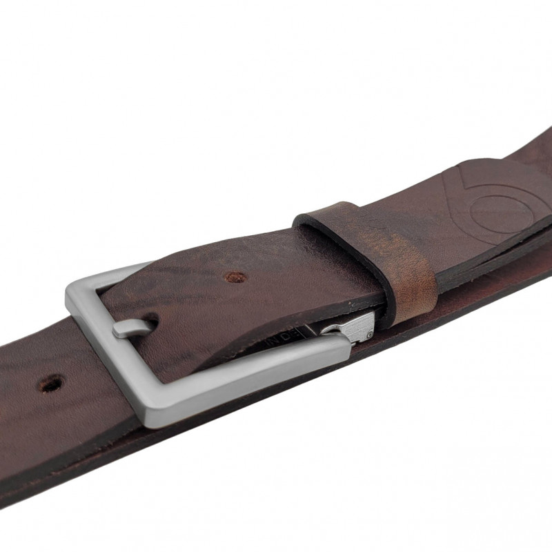 Ledergürtel für Herren dunkelbraun. Jeansgürtel - Gürtel für Jeans und Stoffhose, Echtes Leder