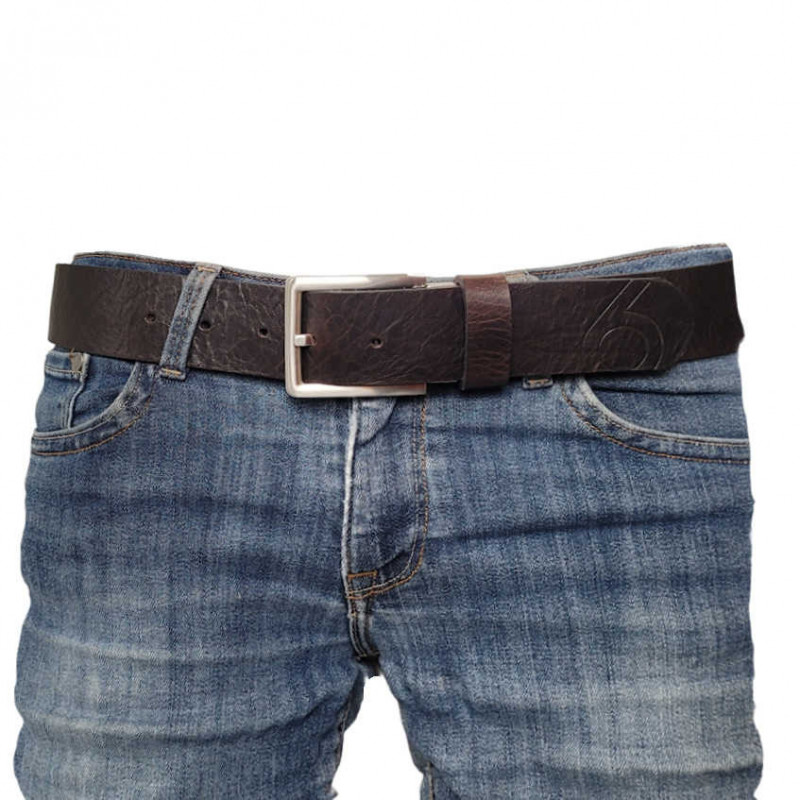 Ledergürtel für Herren dunkelbraun. Jeansgürtel - Gürtel für Jeans und Stoffhose, Echtes Leder