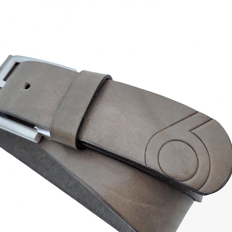 Herren Gürtel in Grau - Jeansgürtel - Ledergürtel - Echtes Leder