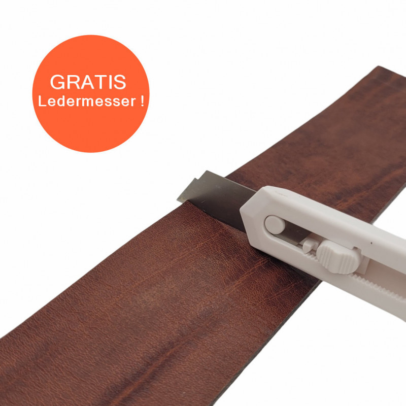 Ledergürtel Herren in Braun - Jeansgürtel aus Leder Braun - Herrengürtel für Jeans - Herren Gürtel kürzbar - echtes Leder