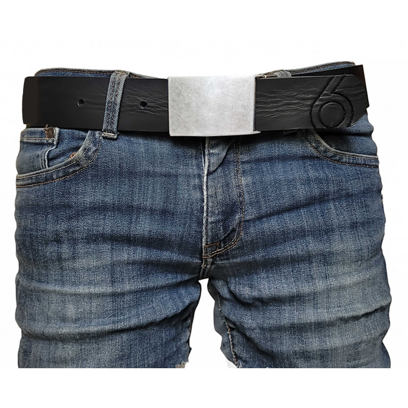 Herren Gürtel Schwarz - Jeansgürtel Schwarz - Herrengürtel kürzbar - Ledergürtel Herren Schwarz