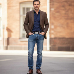 Jeansgürtel braun - Gürtel braun Leder - Brauner Gürtel für Herren - Ledergürtel Herren braun - kürzbar