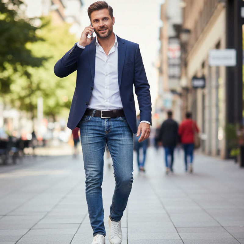 Ledergürtel für Herren dunkelbraun. Jeansgürtel - Gürtel für Jeans und Stoffhose, Echtes Leder