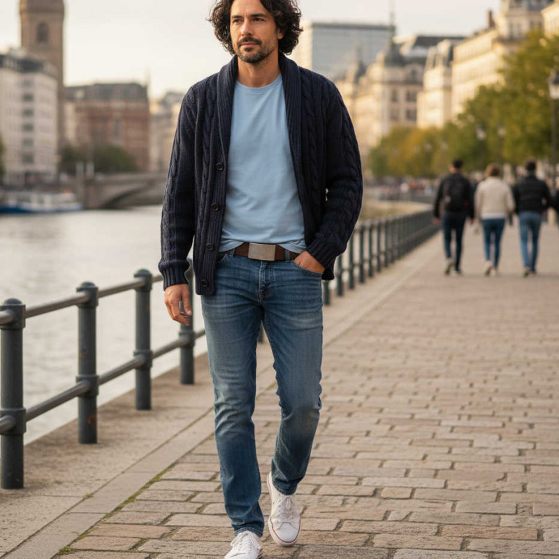 Ledergürtel Herren in Braun - Jeansgürtel aus Leder Braun - Herrengürtel für Jeans - Herren Gürtel kürzbar - echtes Leder