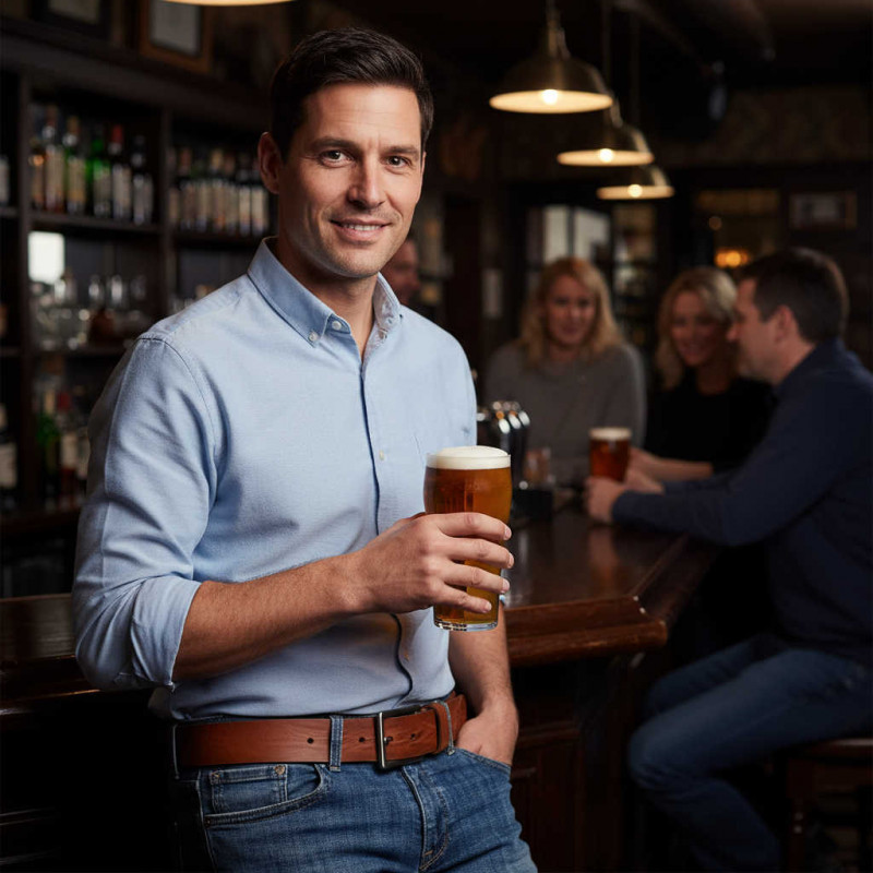 Herren Gürtel Braun - Hellbraun - Echtes Leder - Jeansgürtel kürzbar - Ledergürtel Herren Braun