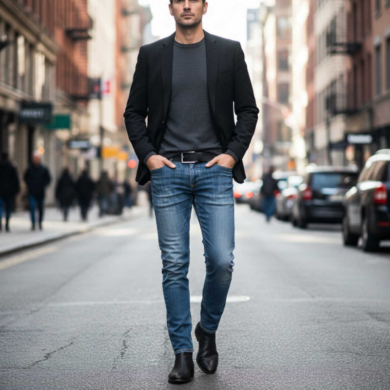 Herren Gürtel Schwarz - Ledergürtel schwarz kürzbar - Jeansgürtel aus Leder in Schwarz - Schwarzer Herrengürtel