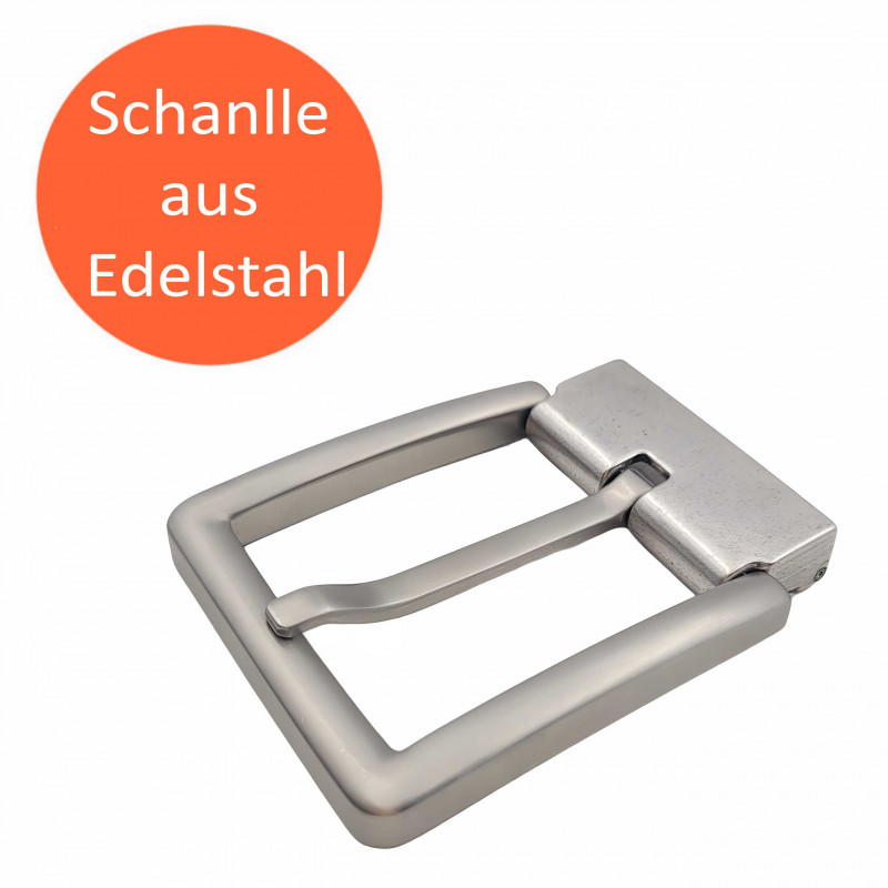 Ledergürtel Herren 4cm dunkelbraun – Edelstahl Schnalle | Just belt