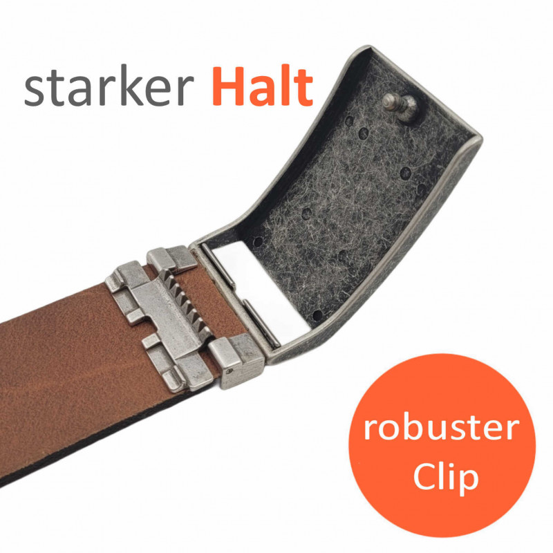 Just Belt in Braun - Mittelbraun ➤ Stylischer Ledergürtel für Jeans