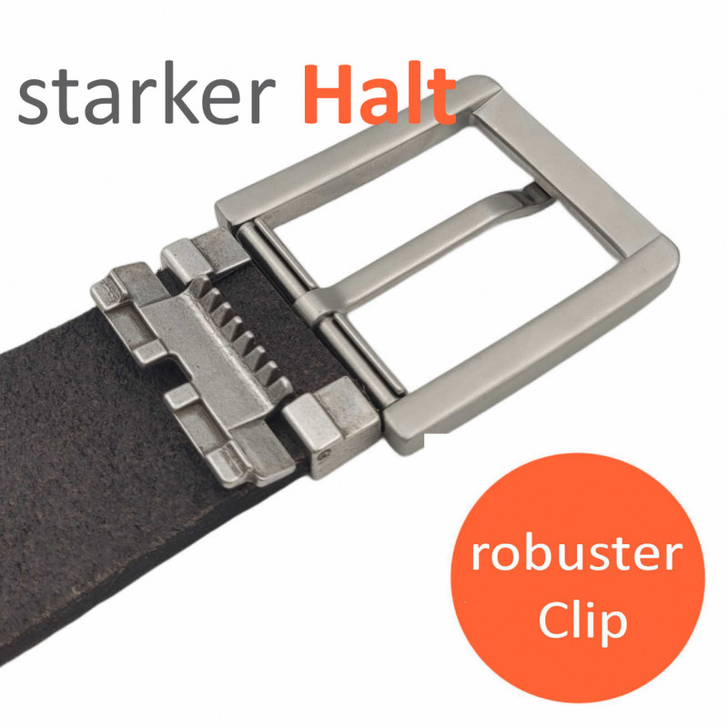 Ledergürtel Herren 4cm dunkelbraun – Edelstahl Schnalle | Just belt