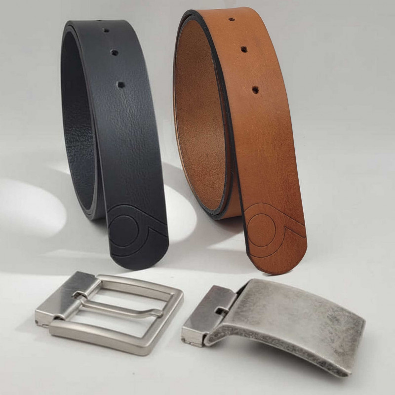 Ledergürtel kürzbar Herren - spar-set - Gürtel kürzbar aus Leder - schwarz und braun