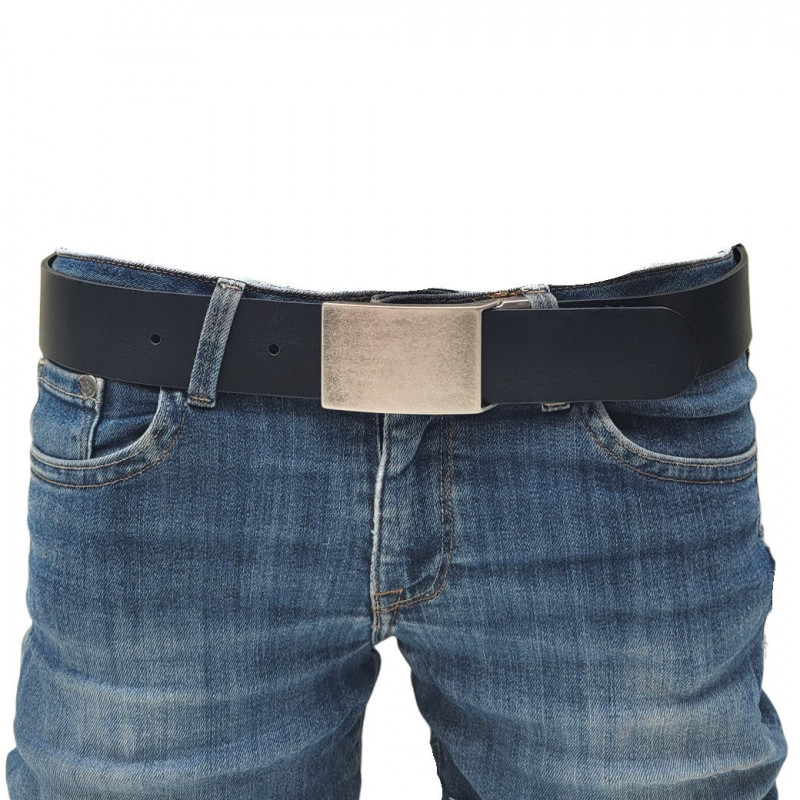 Ledergürtel Herren schwarz 4 cm – echtes Leder, selbst kürzbar