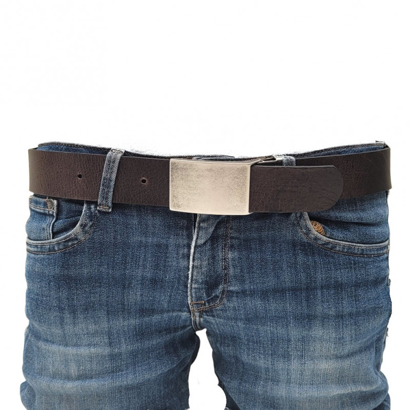 Jeansgürtel braun - Gürtel braun Leder - Brauner Gürtel für Herren - Ledergürtel Herren braun - kürzbar