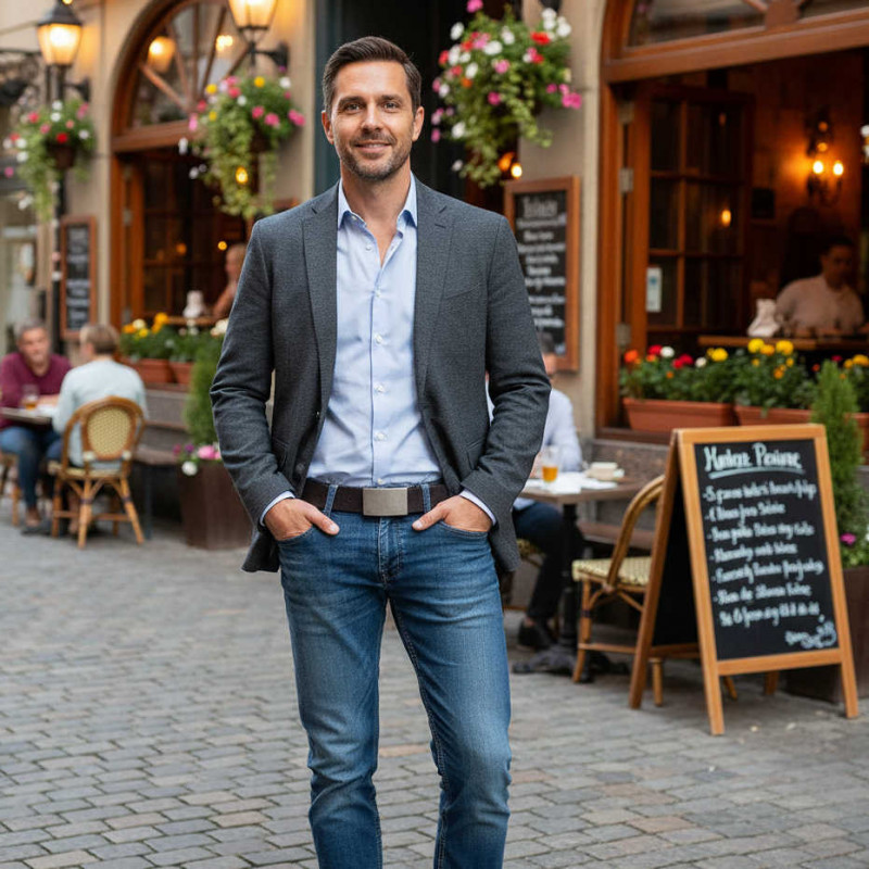 Jeansgürtel braun - Gürtel braun Leder - Brauner Gürtel für Herren - Ledergürtel Herren braun - kürzbar