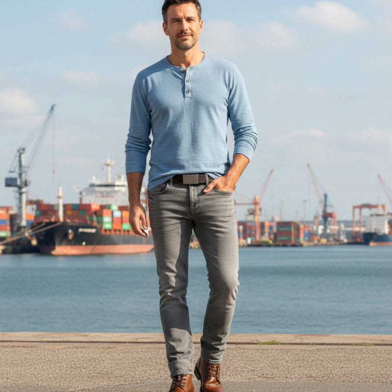 Jeansgürtel braun - Gürtel braun Leder - Brauner Gürtel für Herren - Ledergürtel Herren braun - kürzbar