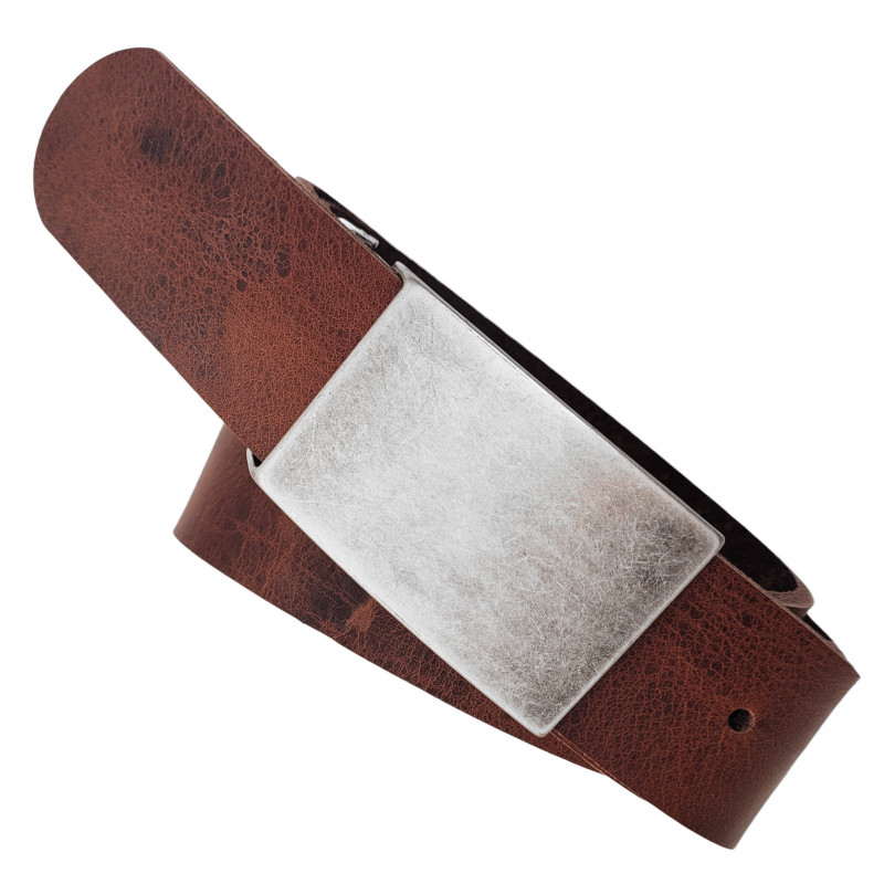 Ledergürtel Herren in Braun - Jeansgürtel aus Leder Braun - Herrengürtel für Jeans - Herren Gürtel kürzbar - echtes Leder