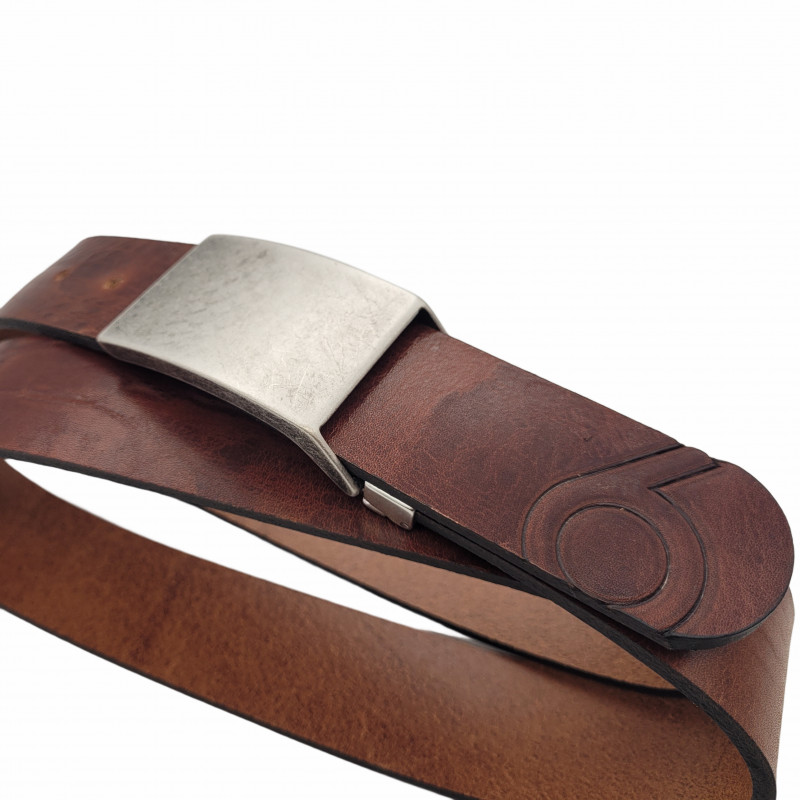 Ledergürtel Herren in Braun - Jeansgürtel aus Leder Braun - Herrengürtel für Jeans - Herren Gürtel kürzbar - echtes Leder