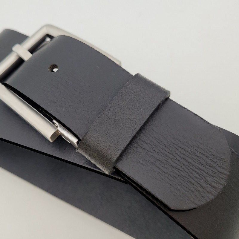 Herren Gürtel Schwarz - Ledergürtel schwarz kürzbar - Jeansgürtel aus Leder in Schwarz - Schwarzer Herrengürtel