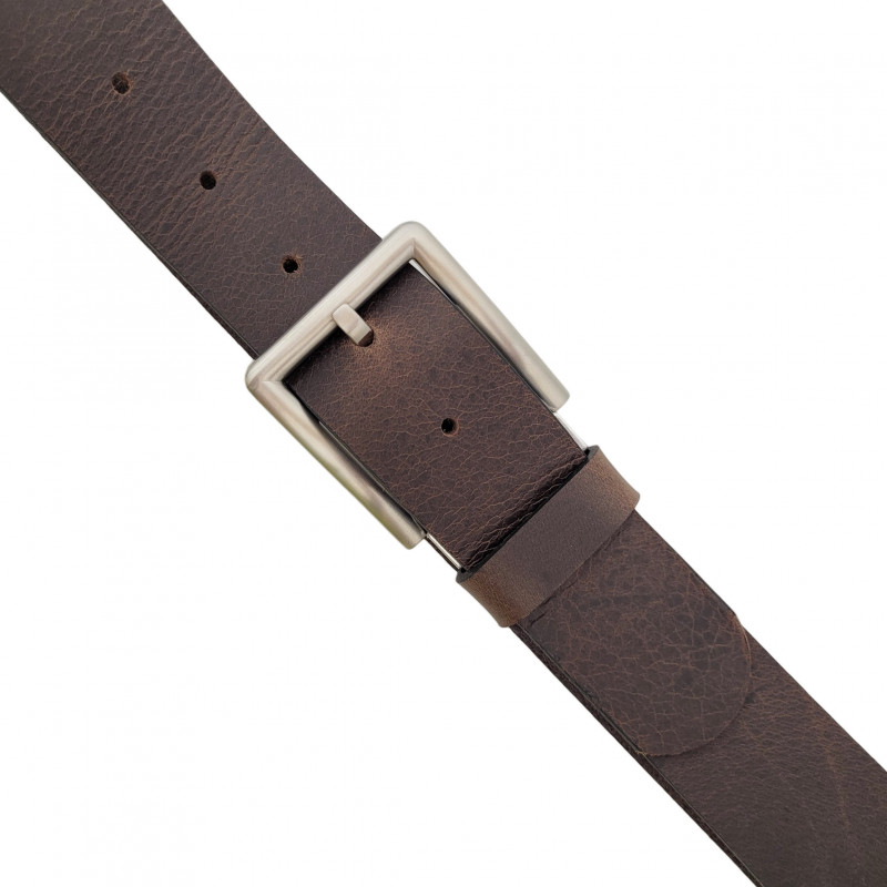 Ledergürtel für Herren dunkelbraun. Jeansgürtel - Gürtel für Jeans und Stoffhose, Echtes Leder - Ledergürtel Herren kürzbar