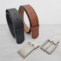 Ledergürtel kürzbar Herren - spar-set - Gürtel kürzbar aus Leder - Herrengürtel schwarz und braun - Echtes Leder Gürtel Set