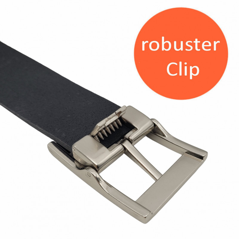 Gürtel für Chino Hosen - Ledergürtel für Stoffhosen. Ledergürtel Herren- Schwarz