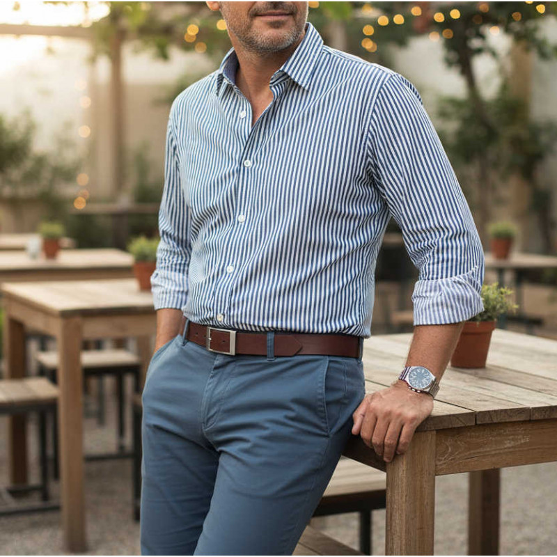 Gürtel für Chino Hosen - Ledergürtel für Stoffhosen. Ledergürtel Herren Hellbraun - Braun