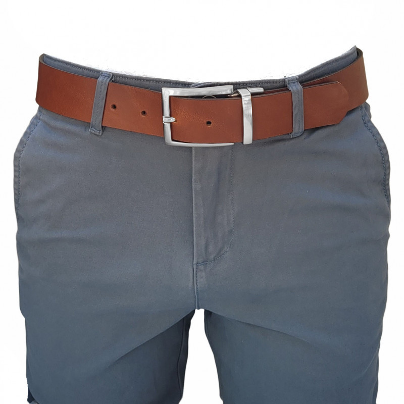 Gürtel für Herren - Ledergürtel für Stoffhosen. Ledergürtel Herren Hellbraun - Cognac Braun