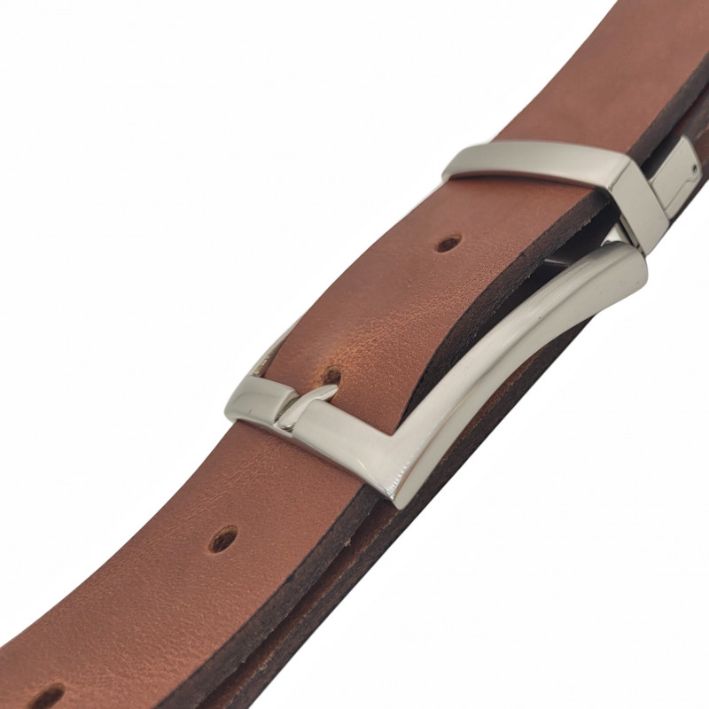 Gürtel für Herren - Ledergürtel für Stoffhosen. Ledergürtel Herren Hellbraun - Cognac Braun