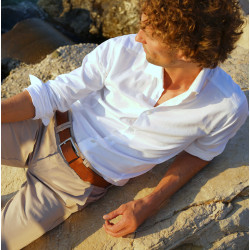 Herren Gürtel Braun - Hellbraun - Echtes Leder - Jeansgürtel kürzbar - Ledergürtel Herren Braun