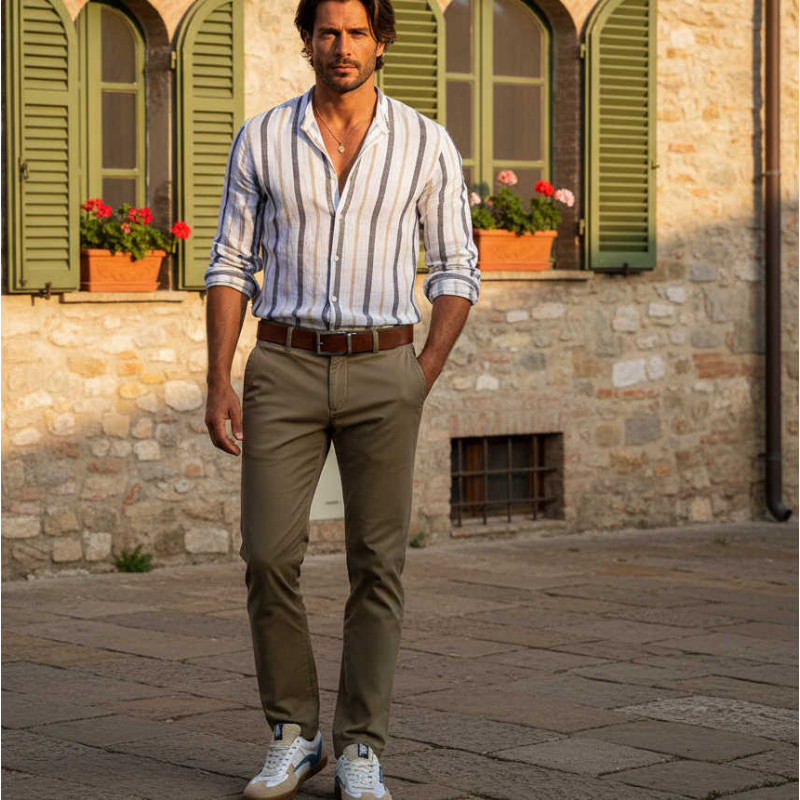 Gürtel für Herren - Ledergürtel für Stoffhosen. Ledergürtel Herren Hellbraun - Cognac Braun