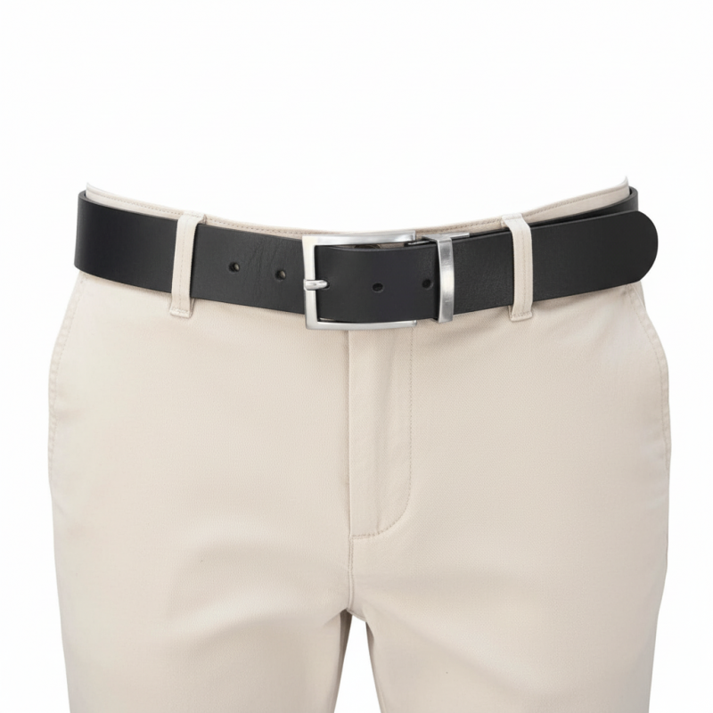 Gürtel für Herren - Ledergürtel für Stoffhosen. Ledergürtel Herren Hellbraun - Schwarz