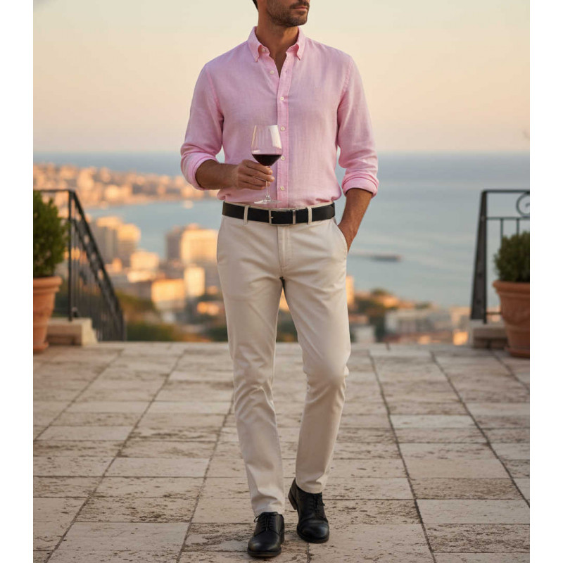 Gürtel für Herren - Ledergürtel für Stoffhosen. Ledergürtel Herren Hellbraun - Schwarz