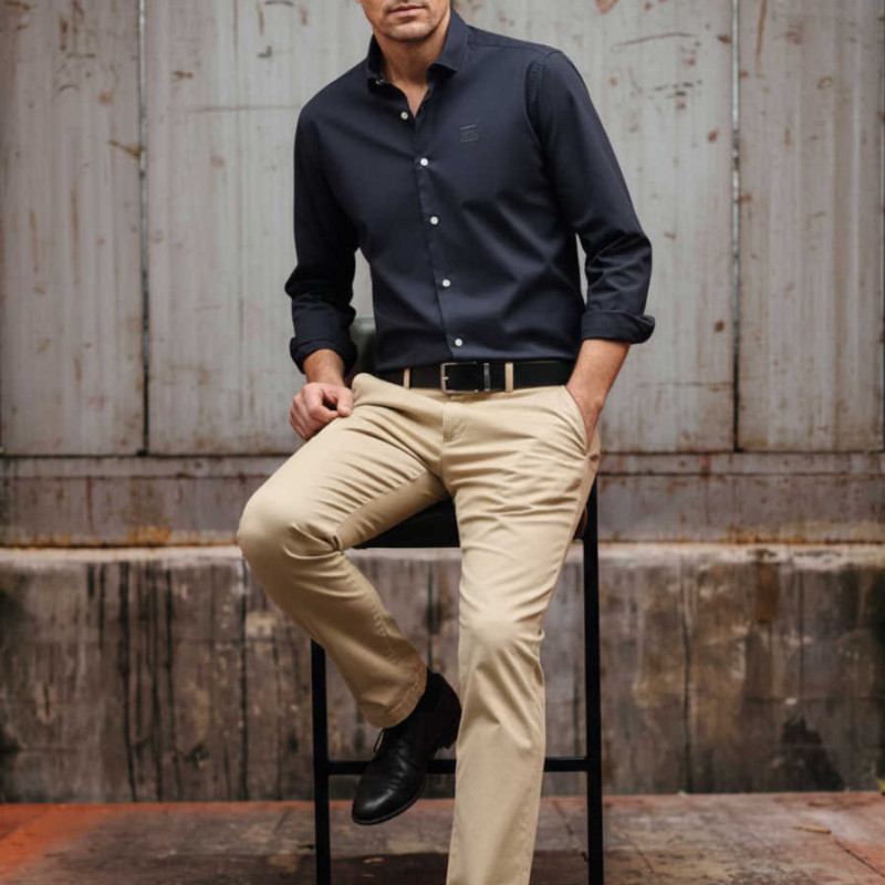 Gürtel für Herren - Ledergürtel für Stoffhosen. Ledergürtel Herren Hellbraun - Schwarz