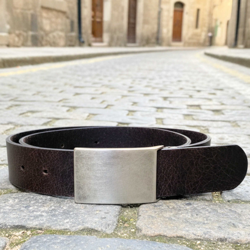 Jeansgürtel braun - Gürtel braun Leder - Brauner Gürtel für Herren - Ledergürtel Herren braun - kürzbar