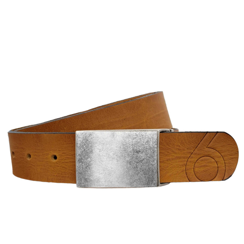 Cognac Ledergürtel für Herren aus Premium-Leder, 4 cm breit und selbst kürzbar.