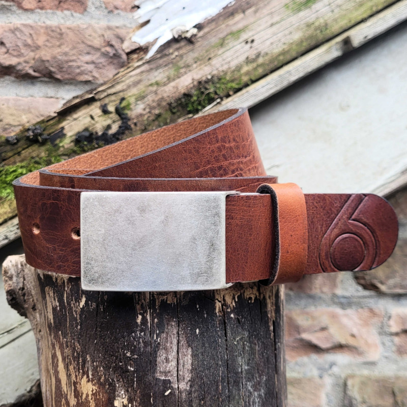 Ledergürtel Herren in Braun - Jeansgürtel aus Leder Braun - Herrengürtel für Jeans - Herren Gürtel kürzbar - echtes Leder