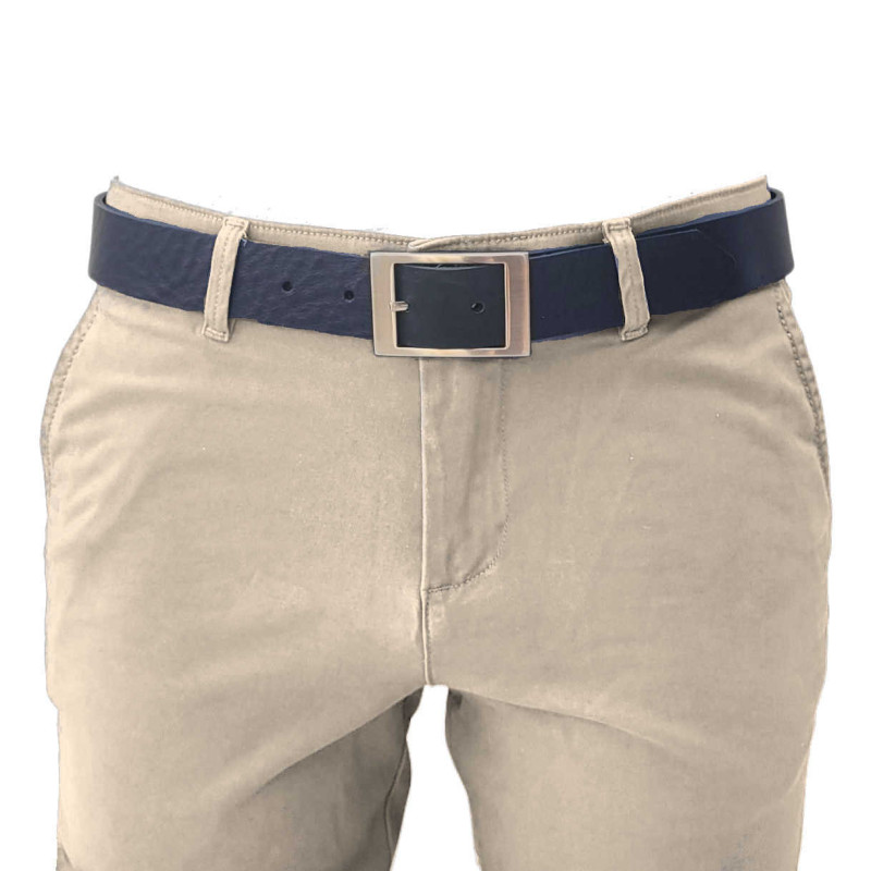 Gürtel für Chino Hosen - Ledergürtel für Stoffhosen. Ledergürtel Herren Dunkelblau - Blau