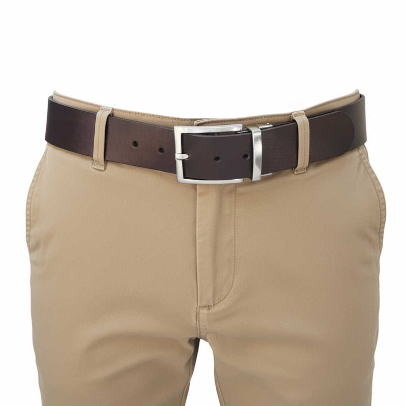 Gürtel für Herren - Ledergürtel für Stoffhosen. Ledergürtel Herren Dunkelbraun