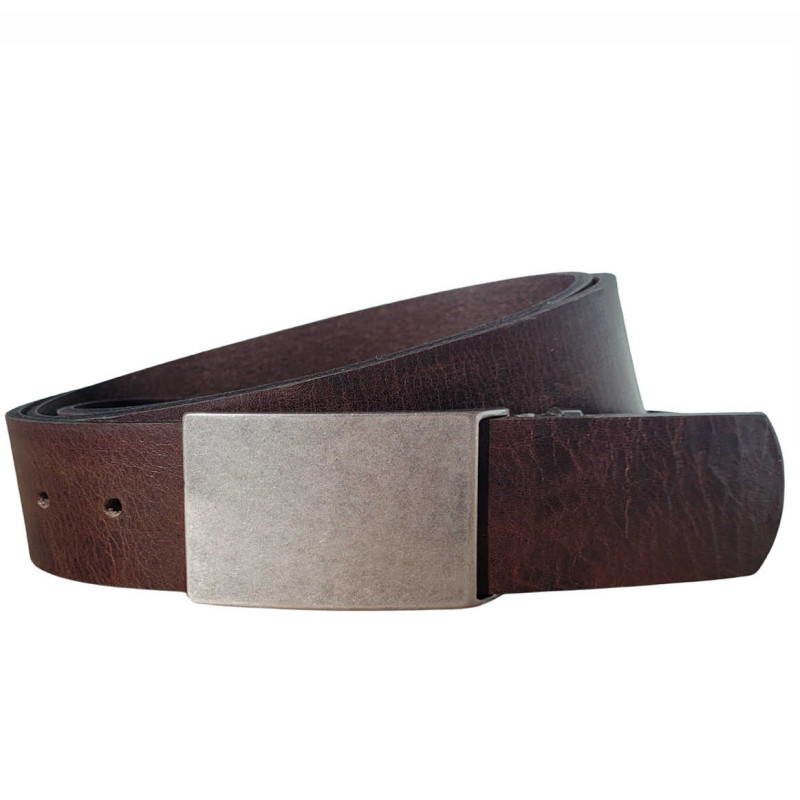 Ledergürtel Herren in Dunkelbraun - Jeansgürtel aus Leder Braun - Herrengürtel für Jeans - Herren Gürtel kürzbar - echtes Leder