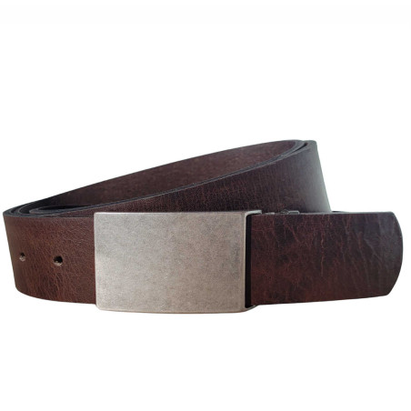 Ledergürtel Herren in Dunkelbraun - Jeansgürtel aus Leder Braun - Herrengürtel für Jeans - Herren Gürtel kürzbar - echtes Leder