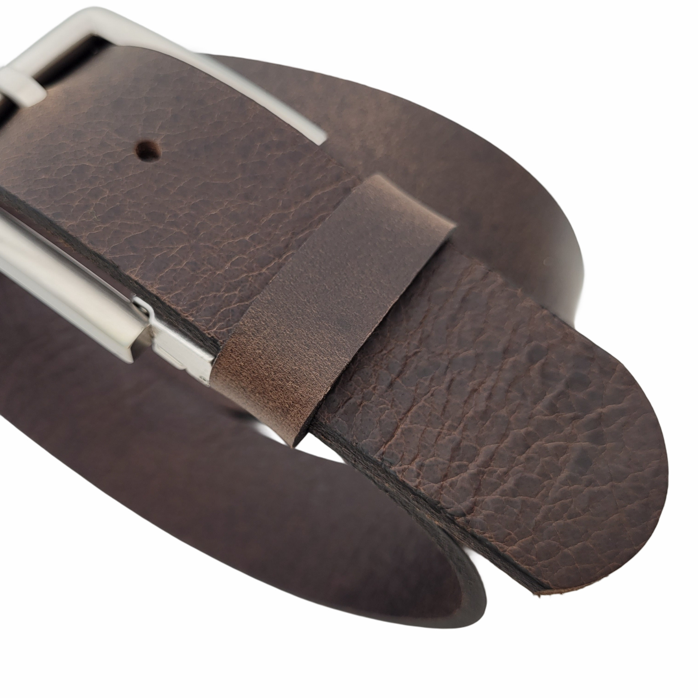 Ledergürtel für Herren dunkelbraun. Jeansgürtel - Gürtel für Jeans und Stoffhose, Echtes Leder - Ledergürtel Herren kürzbar