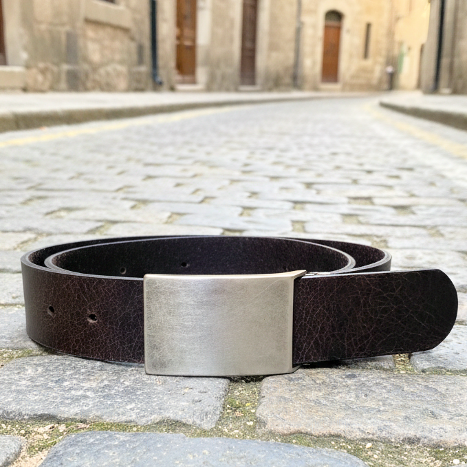 Jeansgürtel braun - Gürtel braun Leder - Brauner Gürtel für Herren - Ledergürtel Herren braun - kürzbar