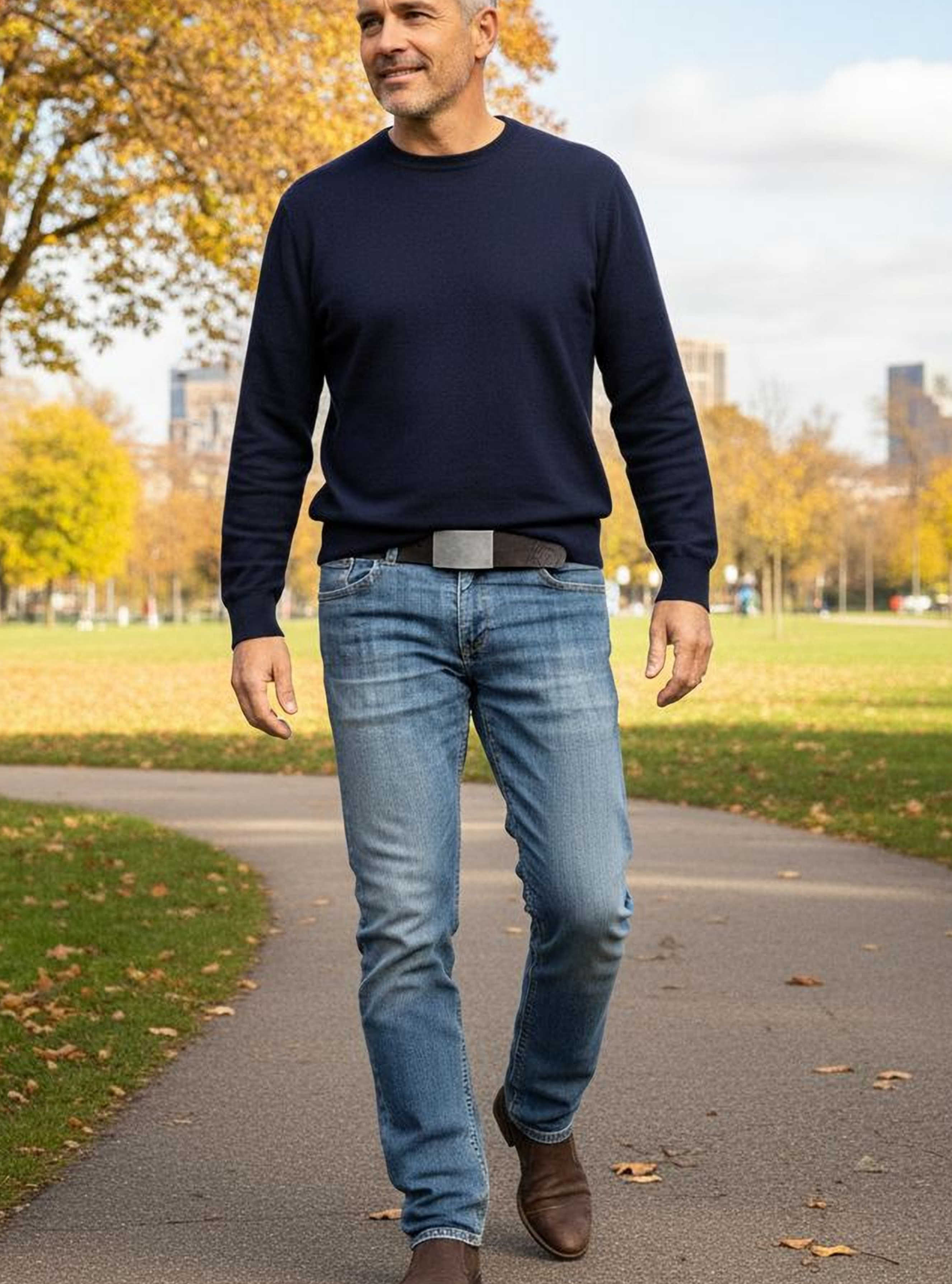 Jeansgürtel braun - Gürtel braun Leder - Brauner Gürtel für Herren - Ledergürtel Herren braun - kürzbar